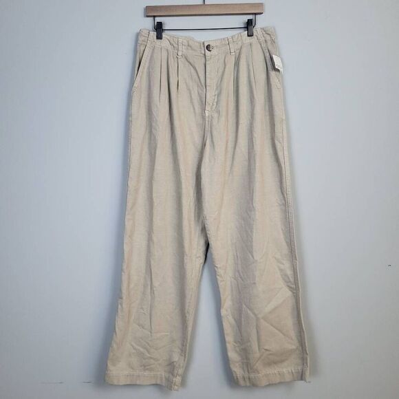Free People Pants - Free People Abby Chino Pants Size 10 Baggy Pleated Straight Leg High Rise